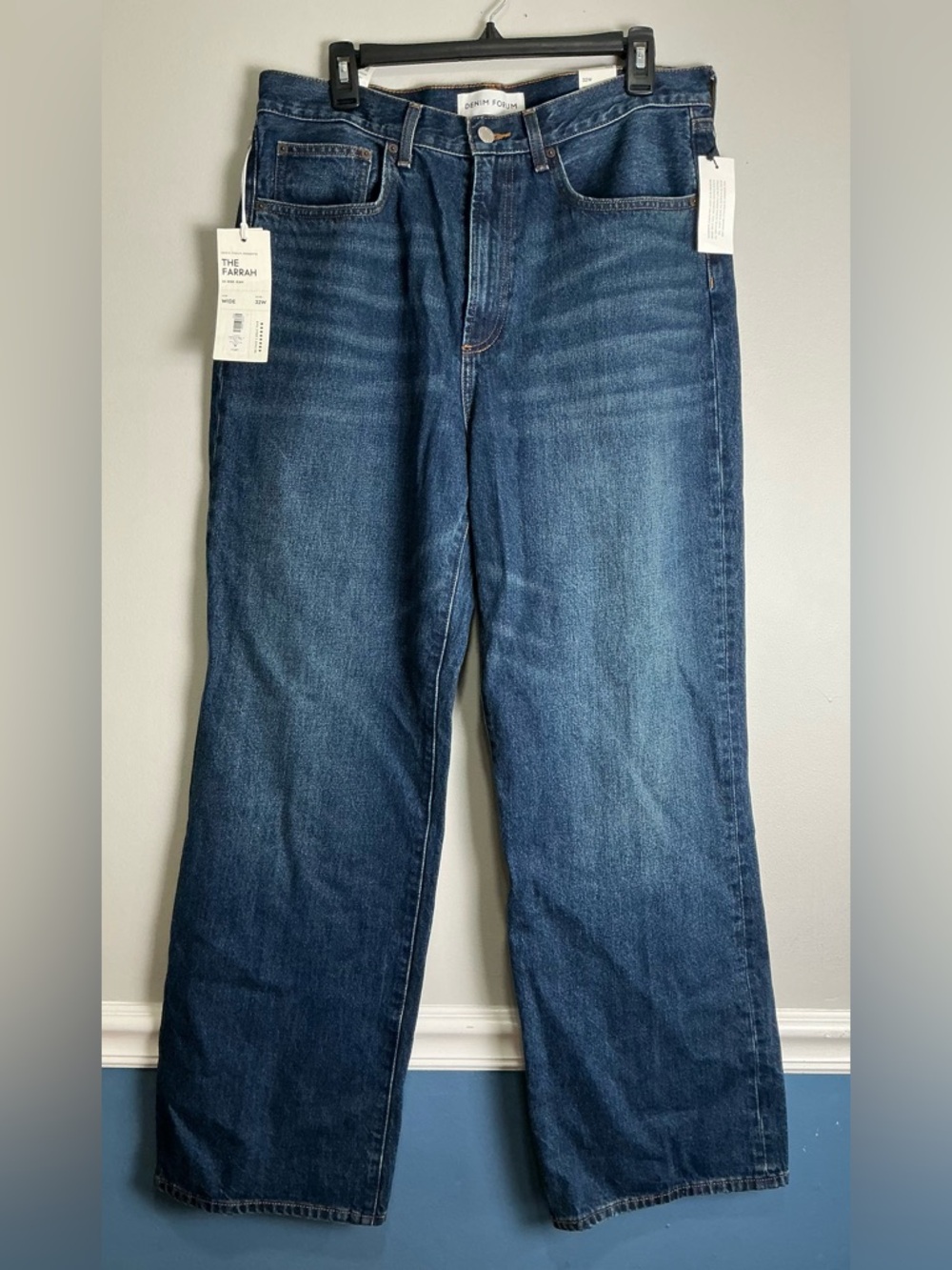 Denim Forum Men's Relaxed Straight-Leg Jeans - Dark Blue